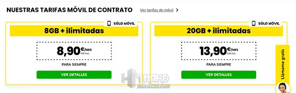 tarifas moviles MasMovil