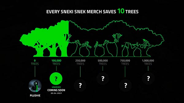 campaña con Sneki Snek de Razer salvar arboles
