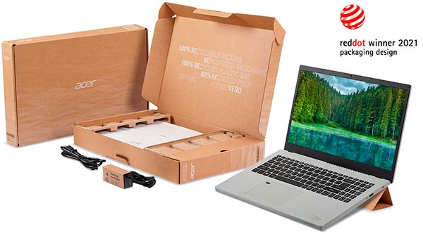 Acer Aspire Vero caja reciclada