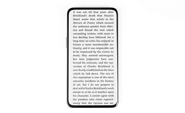 Oppo Under Screen Camera ejemplo texto lectura