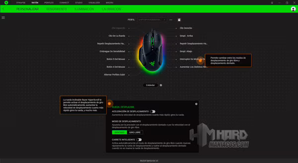Razer Synapse Personalizar Razer Basilisk V3