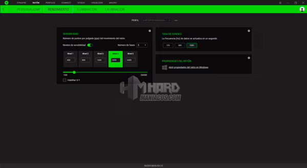 Razer Synapse Rendimiento Razer Basilisk V3