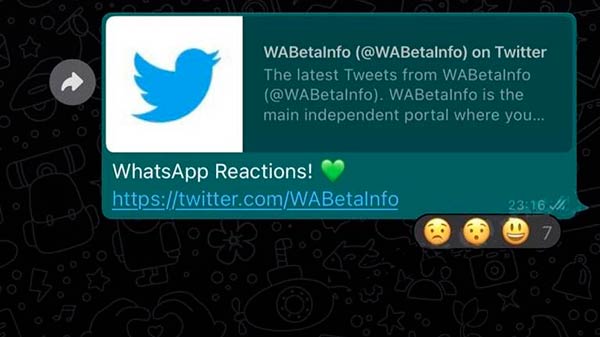 reacciones mensajes novedades whatsapp 2021