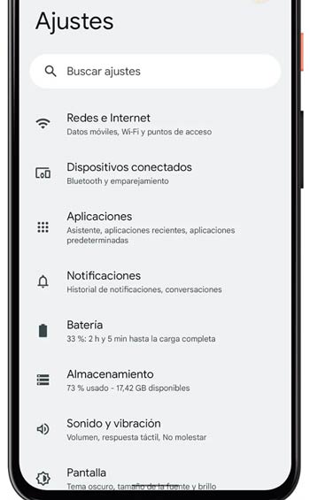 Ajustes Android 12