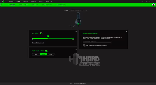 Razer Synapse Razer Kraken V3 Hypersense Sonido