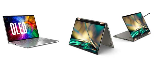 Nuevos portátiles Acer Swift 3 OLED, Acer Spin 5 y Acer Spin 3