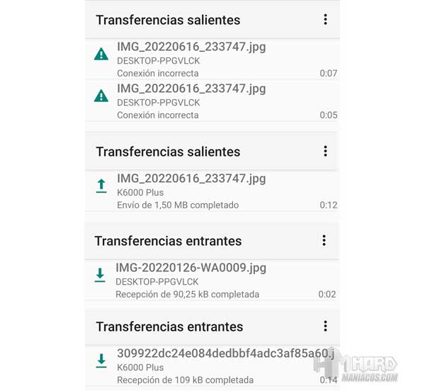 intentos transferencia archivos OnePlus 9