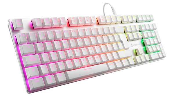 Nueva edición del teclado de bajo perfil PureWriter RGB White de Sharkoon