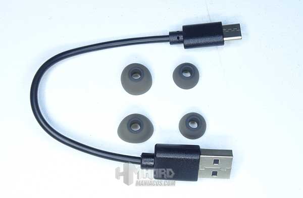 cable USB y almohadillas SoundPeats Free 2 Classic