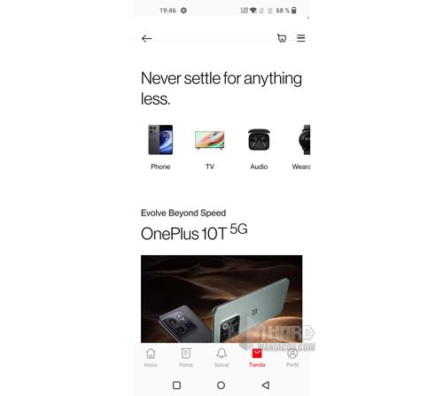 navegacion web en OnePlus 10 Pro