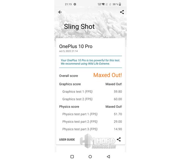 OnePlus 10 Pro test 3D Mark Sling Shot