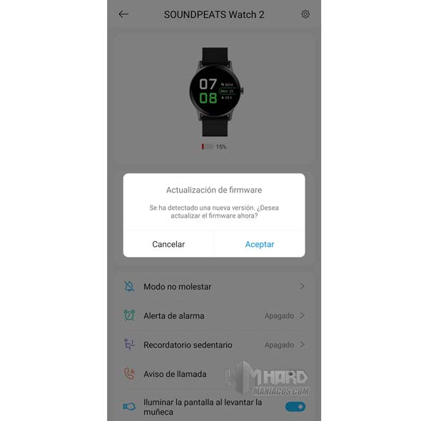 SoundPeats Watch 2 app actualizar firmware