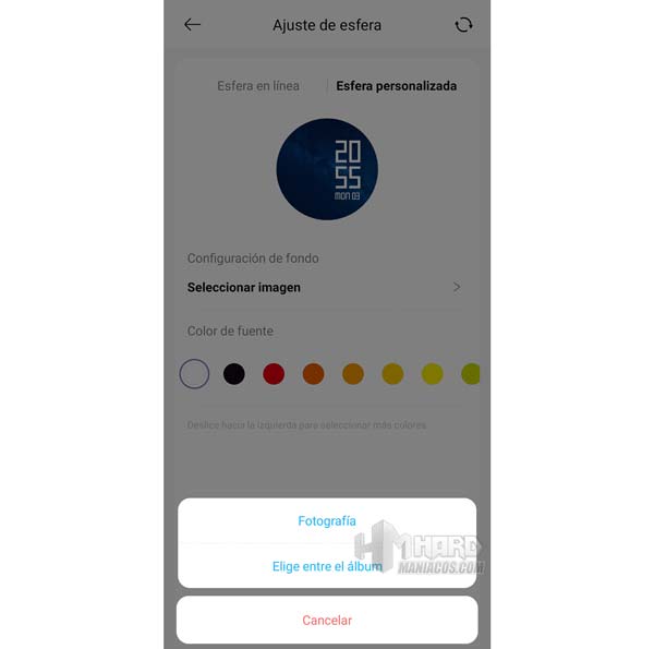 SoundPeats Watch 2 app personalizacion del dial