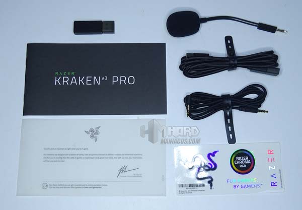 accesorios unboxing Razer Kraken V3 Pro