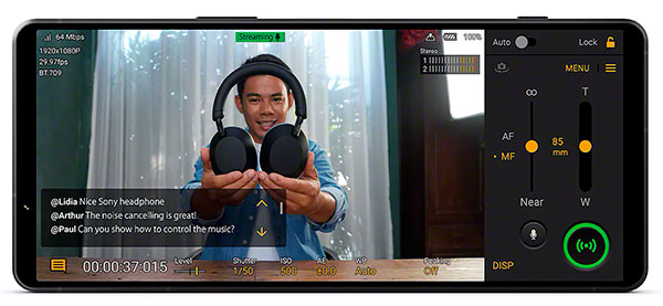 Sony Xperia 1 V grabacion video