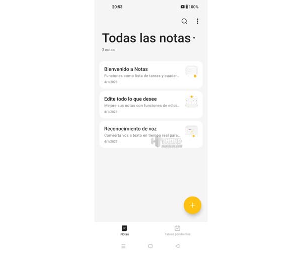 app Notas OnePlus 11 5G