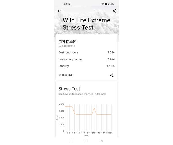 test 3D Mark Wild Life Extreme Stress Test OnePLus 11 5G
