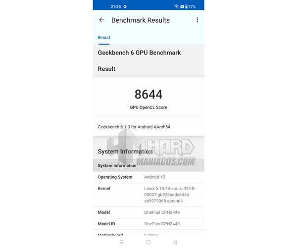 test Geekbench GPU OnePlus 11 5G