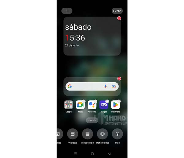 opciones pulsando pantalla OnePlus 10T 5G