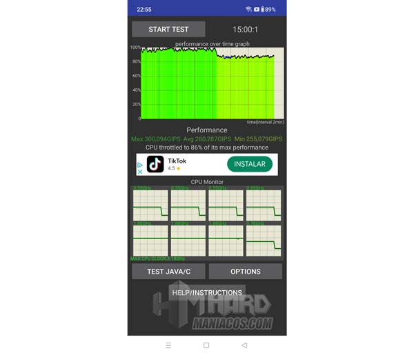 test temperatura CPU Throttling OnePlus 10T 5G