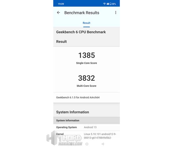 test GeekBench OnePlus 10T 5G