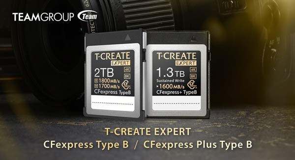 Tarjetas de memoria T-CREATE EXPERT CFexpress Plus y CFexpress Tipo B de TEAMGROUP