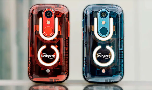 diseño mini smartphone Unihertz Jelly Star rojo o azul