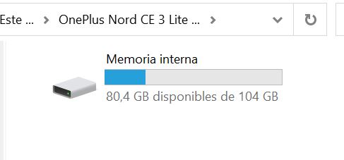 OnePlus Nord CE 3 Lite 5G en PC capacidad almacenamiento 
