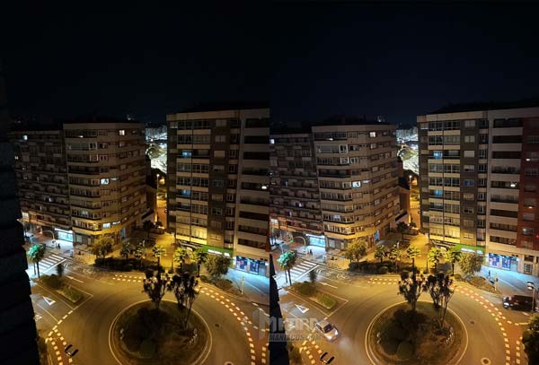 comparativa Modo Noche luces calle en OnePlus Nord CE 3 Lite 5G