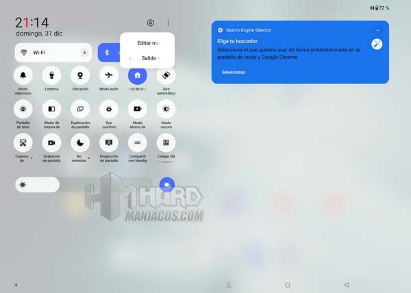 opciones menu panel atajo y notificaciones OnePlus Pad