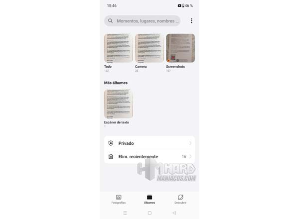 escaner de texto guardado en Galeria de OnePlus 12
