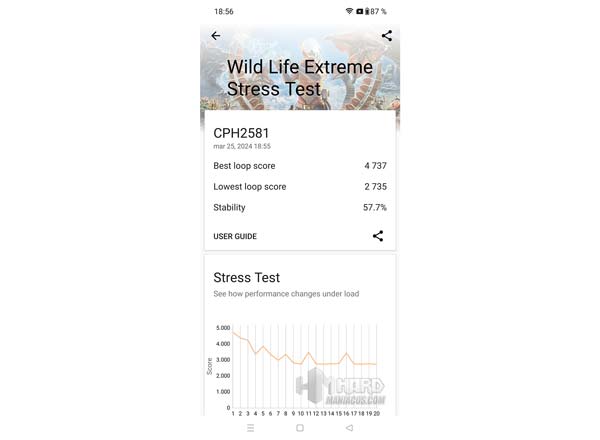 test 3D Mark Wild Life Extreme Stress OnePlus 12