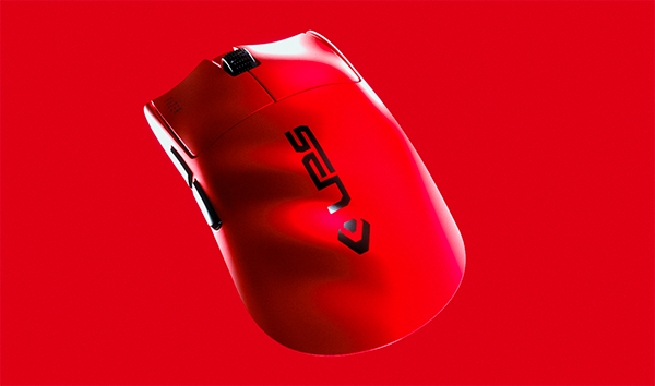 Razer Viper V3 Pro Sentinels Edition en fondo rojo