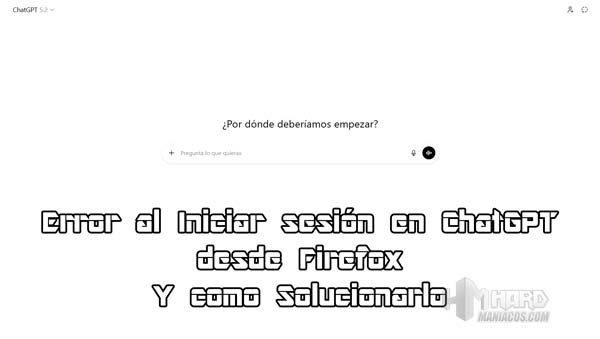 Error inicio de sesion en ChatGPT