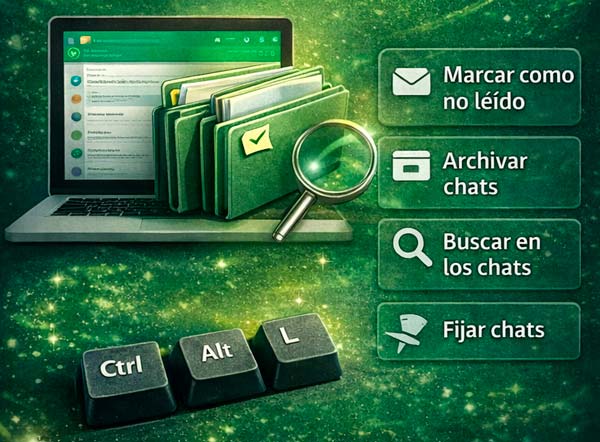 Atajos para organizar y gestionar chats