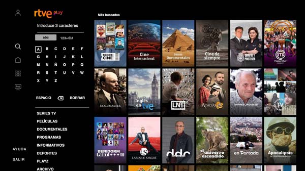 RTVE Play transmitiendo fútbol en abierto en España