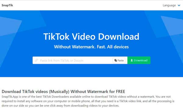 descargar vídeos TikTok sin marca de agua