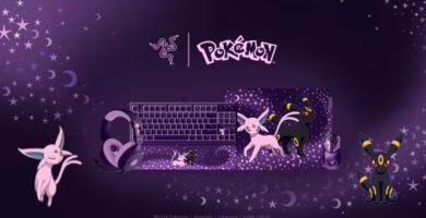Colección Razer Espeon & Umbreon con auriculares, teclado, ratón y alfombrilla gaming Pokémon