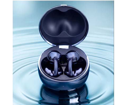Estuche de carga HUAWEI FreeClip 2 S con auriculares abiertos en su interior