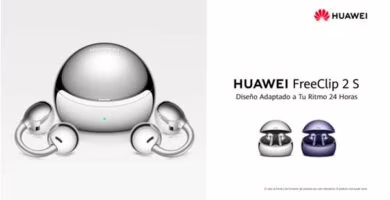 HUAWEI FreeClip 2 S con estuche de carga metálico brillante en color Deepsea Blue y Space Silver