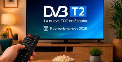 Nueva TDT DVB-T2 en España con fecha del 5 de noviembre de 2026 en una Smart TV