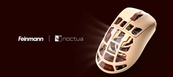 Ratón gaming Pulsar Feinmann F01 Noctua Edition con carcasa perforada