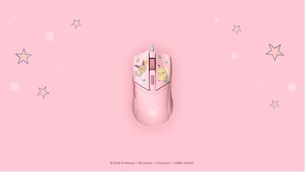 Ratón Razer Cobra Pikachu & Eevee Edition con diseño Pokémon en color rosa