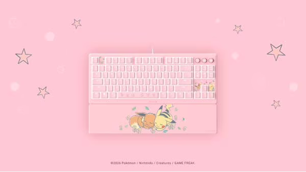 Teclado Razer Ornata V3 Tenkeyless Pikachu & Eevee Edition con reposamuñecas
