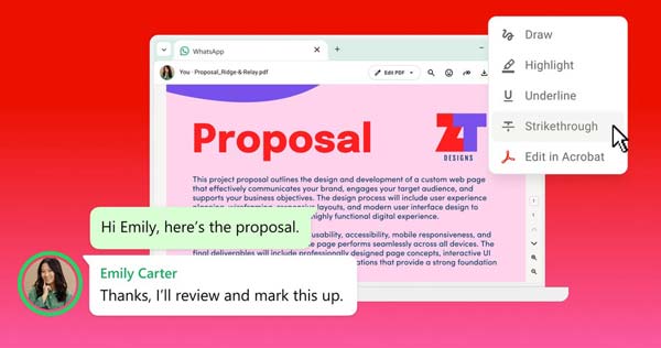 Adobe Acrobat llega a WhatsApp Web y Windows para trabajar con documentos PDF