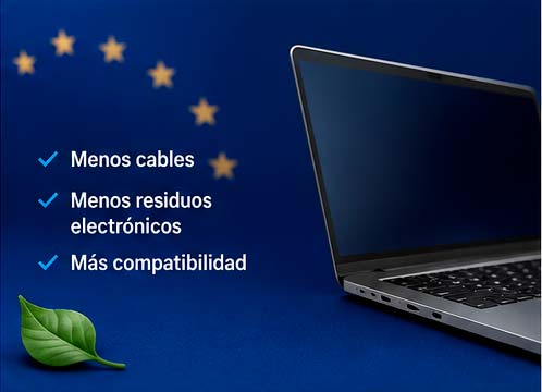Impacto positivo del USB-C obligatorio con menos cables menos residuos y más compatibilidad
