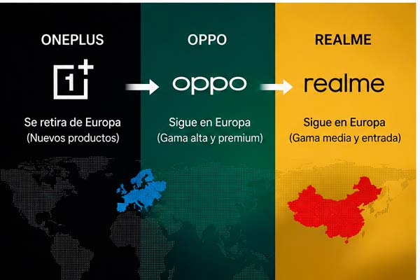 Reorganización de OnePlus OPPO y Realme en Europa y China