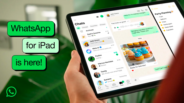 WhatsApp en iPad con registro directo desde la aplicación