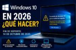 Windows 10 en 2026 tras el fin de soporte con aviso de seguridad y opciones para actualizar