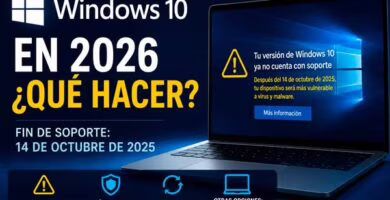 Windows 10 en 2026 tras el fin de soporte con aviso de seguridad y opciones para actualizar